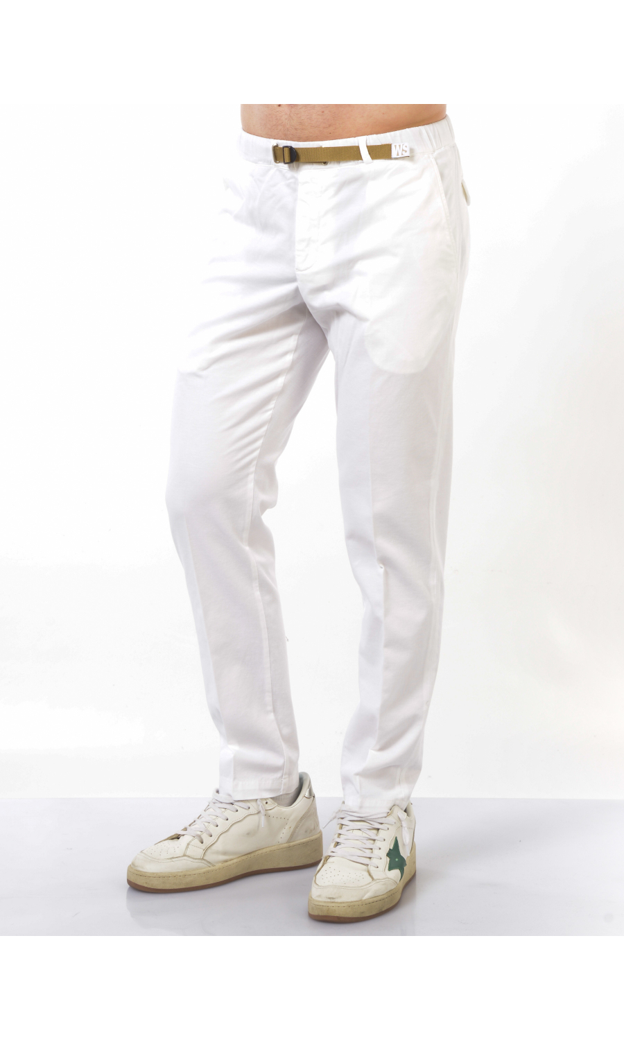pantalone da uomo White Sand chino in cotone e lino