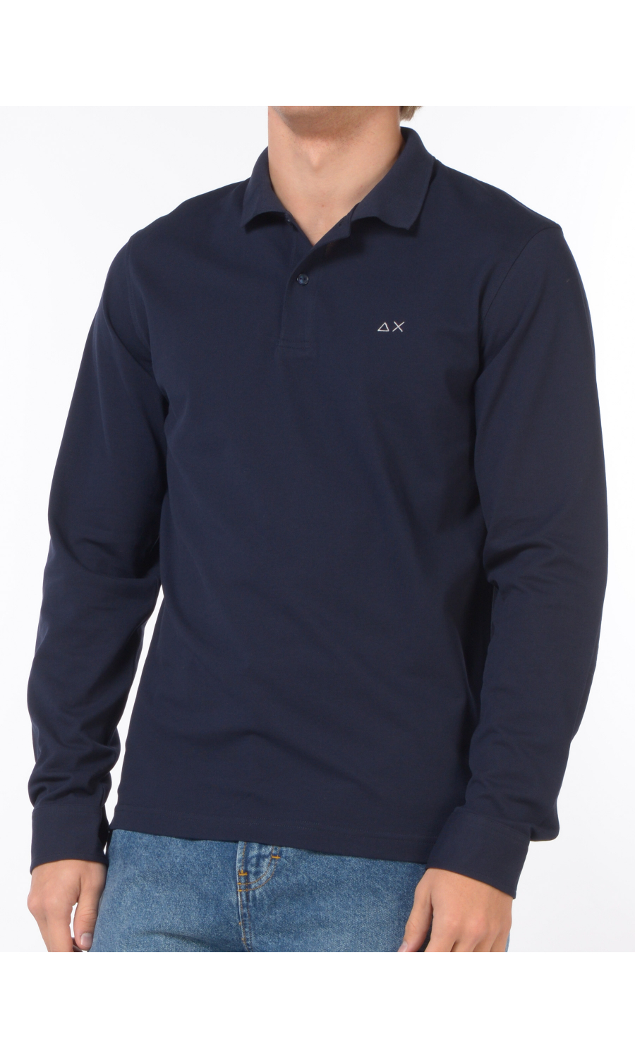 polo da uomo Sun68 manica lunga con toppe