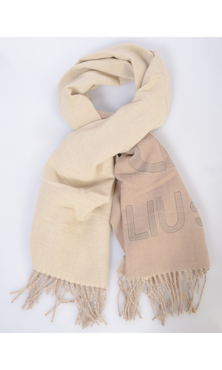 sciarpa da donna Liu Jo con maxi logo e frange