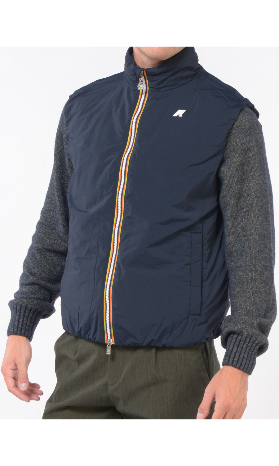 smanicato da uomo K Way imbottito con logo