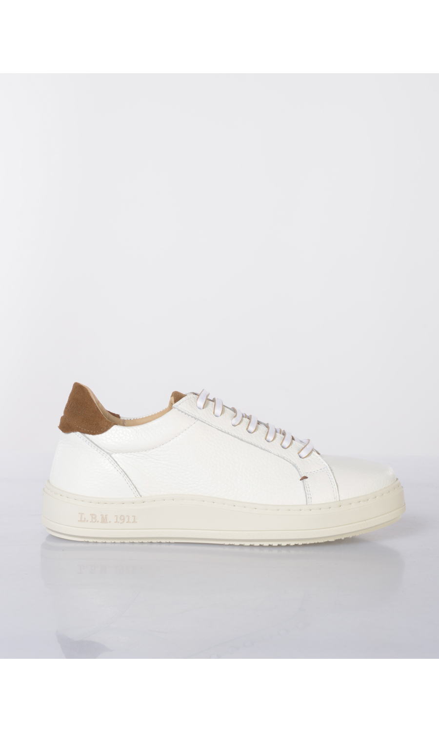 sneaker da uomo L.B.M.1911 in vera pelle effetto martellato