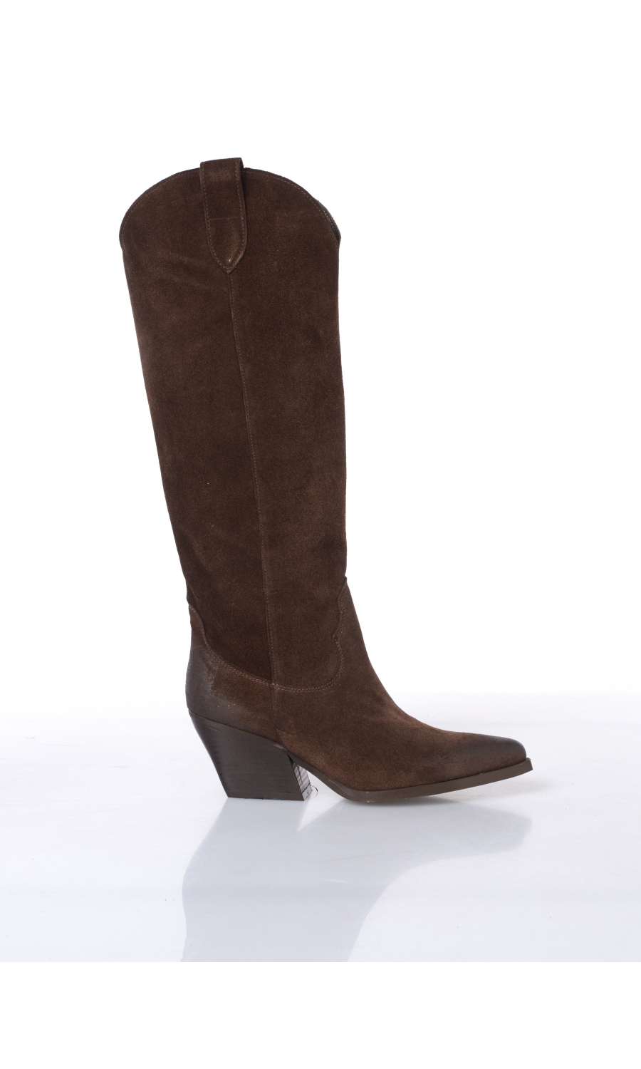 stivale da donna Ovye texano in vera pelle effetto camoscio