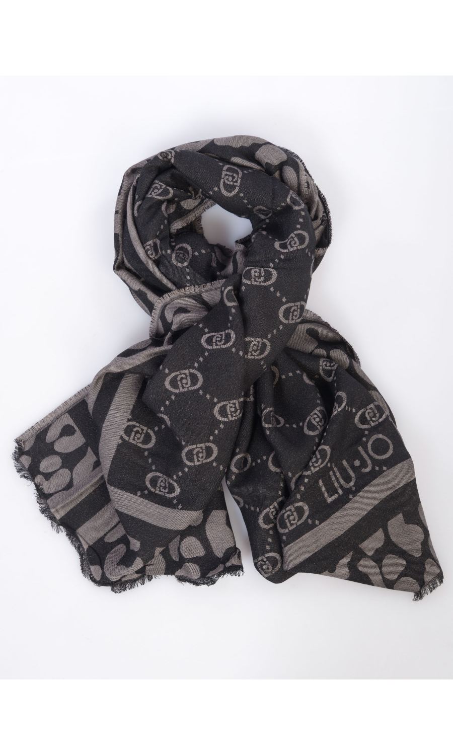 stola da donna Liu Jo a fantasia animalier e monogram con lurex