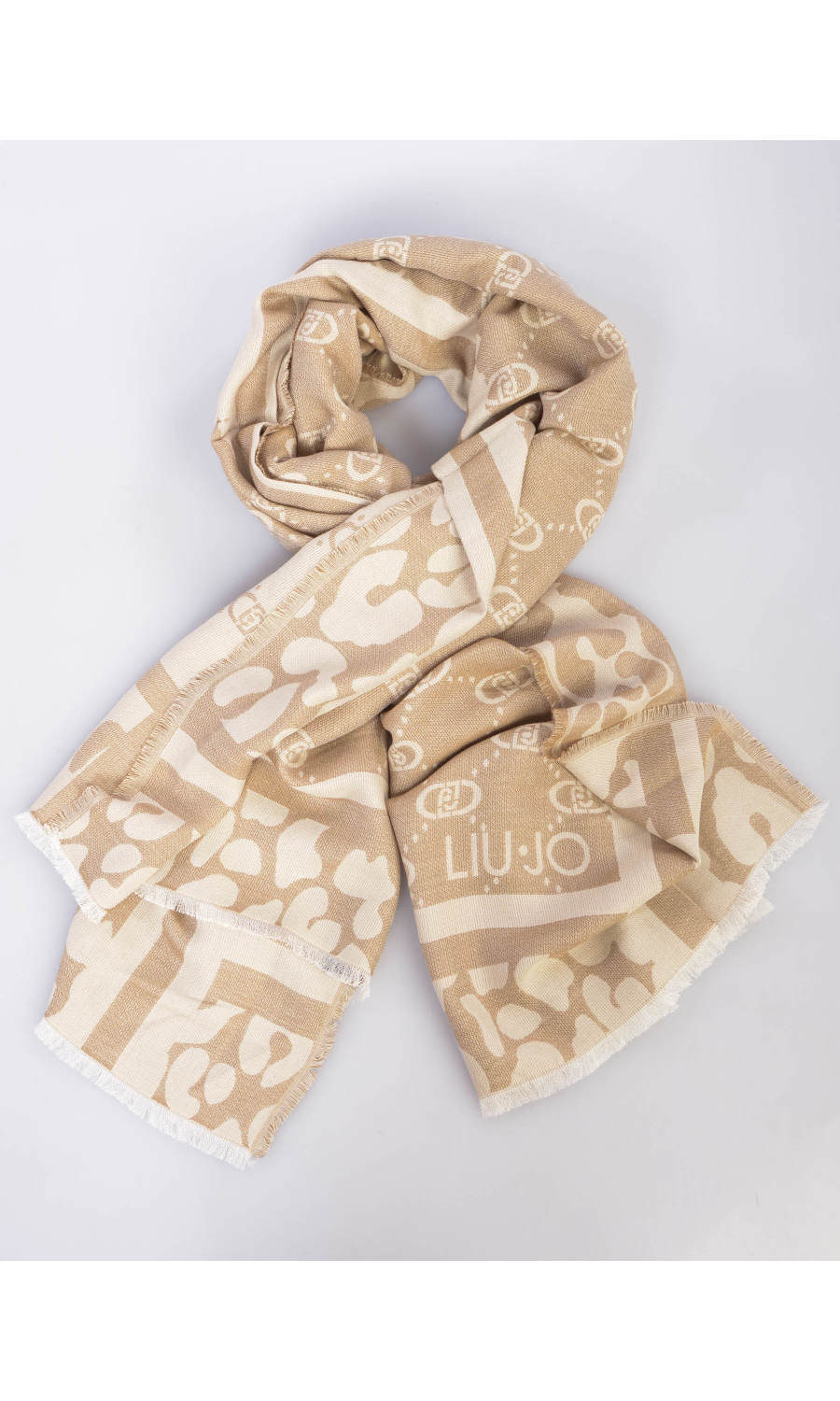 stola da donna Liu Jo a fantasia animalier e monogram con lurex