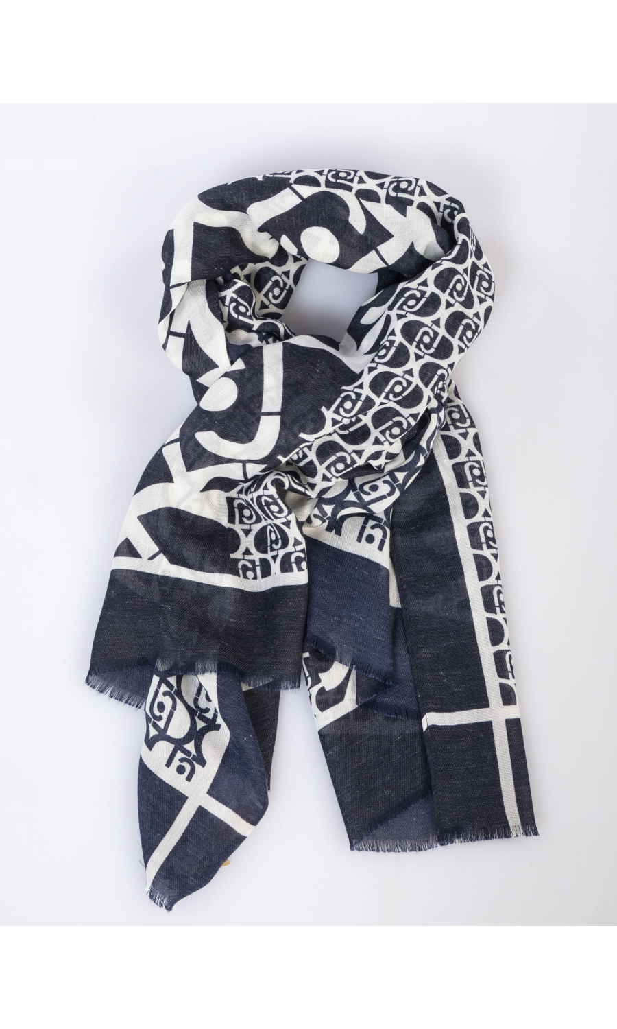 stola da donna Liu Jo con mix di loghi e micro frange