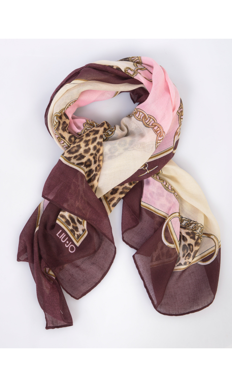 stola da donna Liu Jo con stampa animalier e di catena con logo