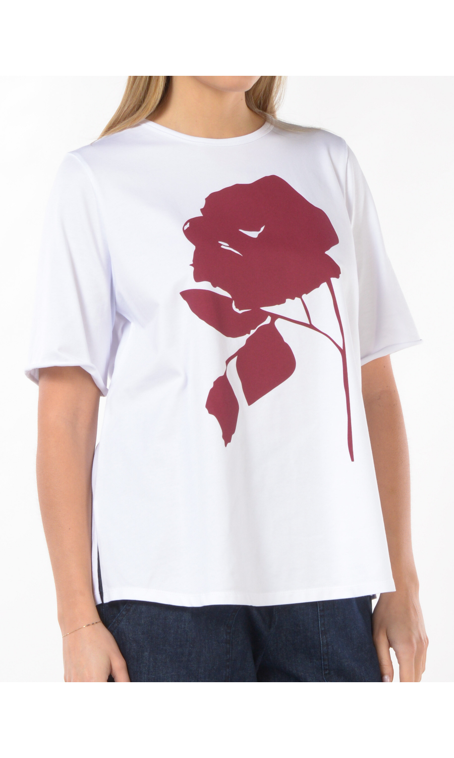 t Shirt da donna Jurere con spacchi e stampa a fiore