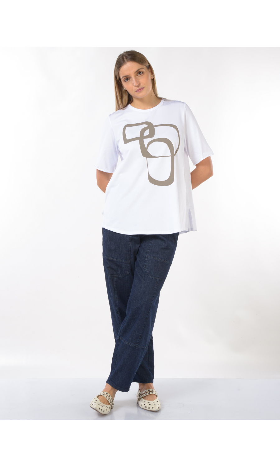 t Shirt da donna Jurere con spacchi e stampa