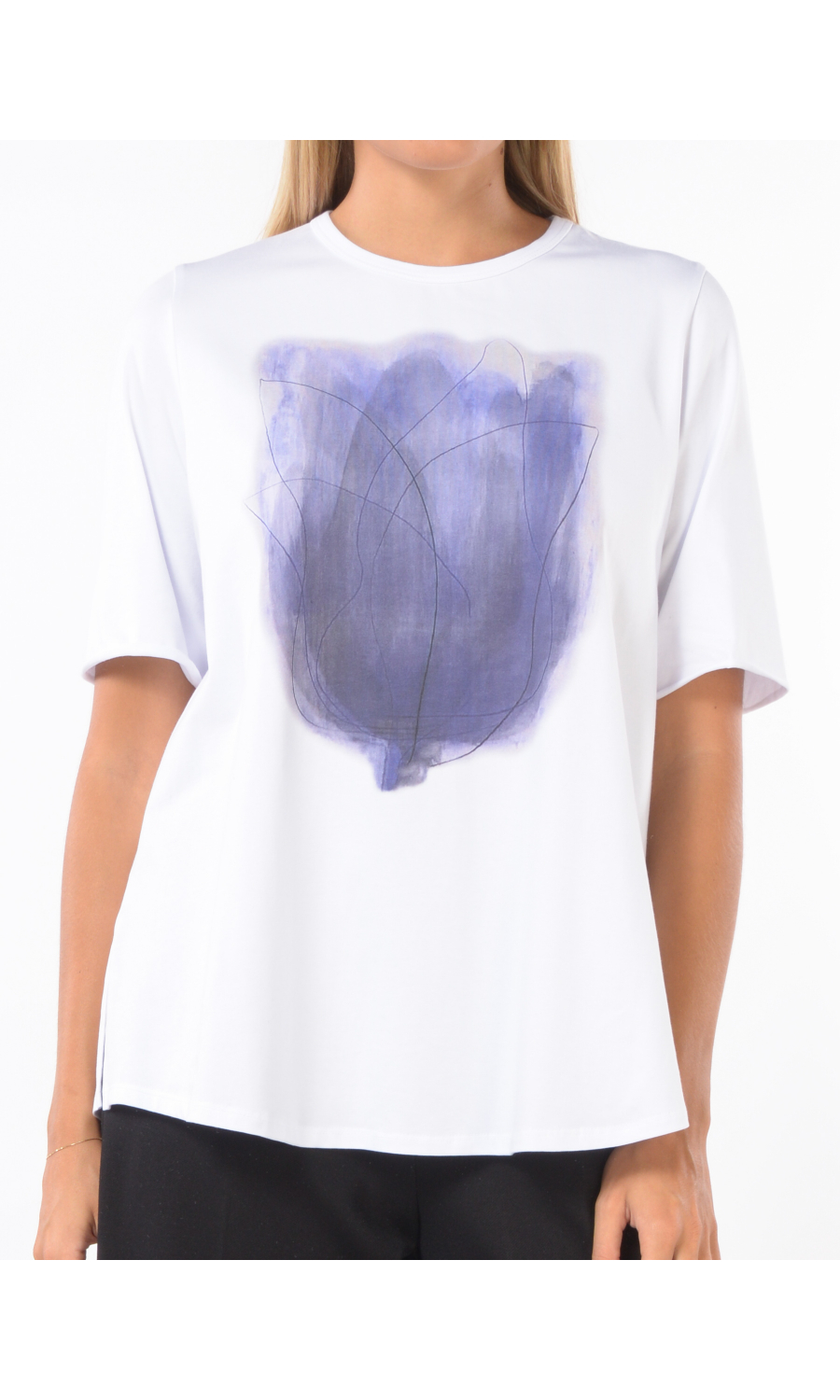 t Shirt da donna Jurere con stampa e spacchi