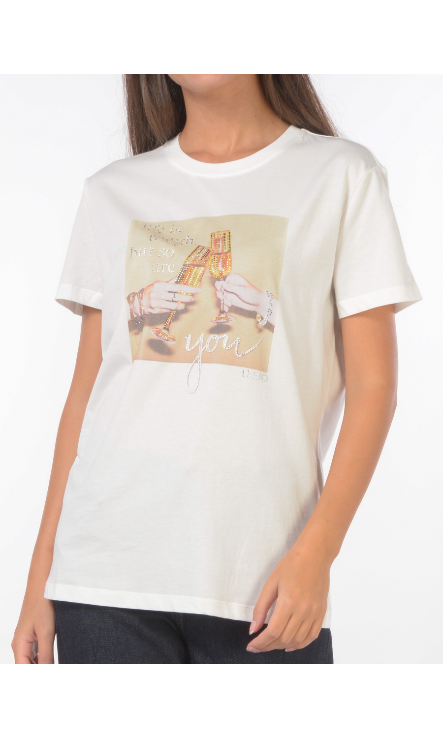 t Shirt da donna Liu Jo girocollo stampa bicchieri