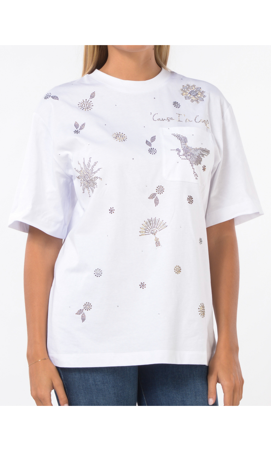 t Shirt da donna Nenette con applicazioni e tasca