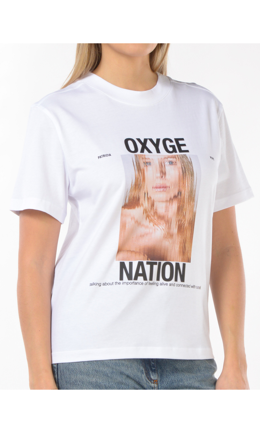 t Shirt da donna Patrizia Pepe a manica corta con maxi stampa