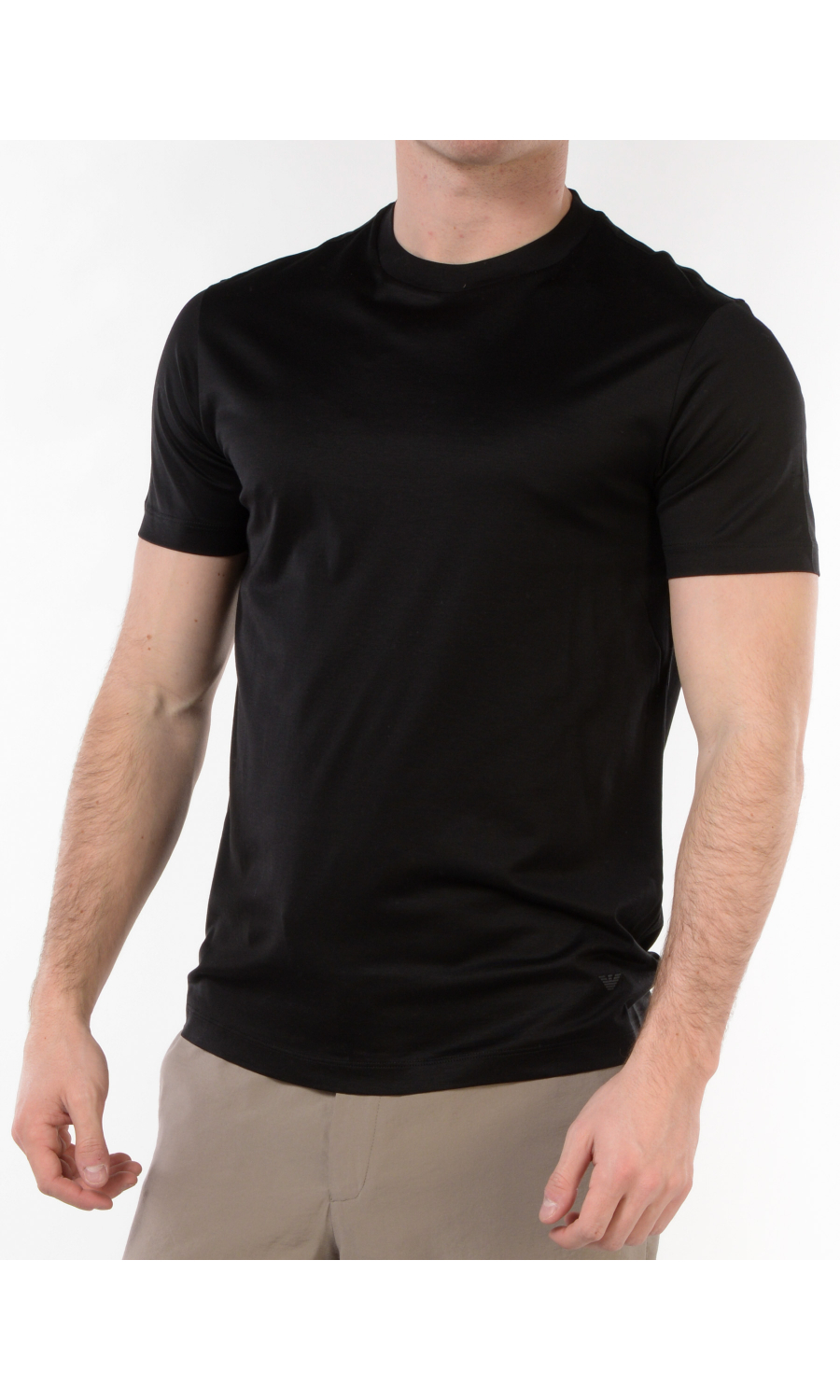 t Shirt da uomo Emporio Armani in lyocell e cotone a girocollo
