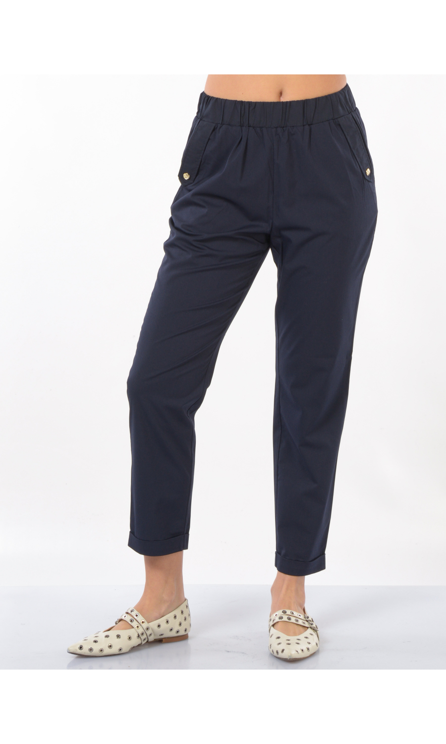 pantalone da donna Liu Jo Slim Fit con balza ed elastico