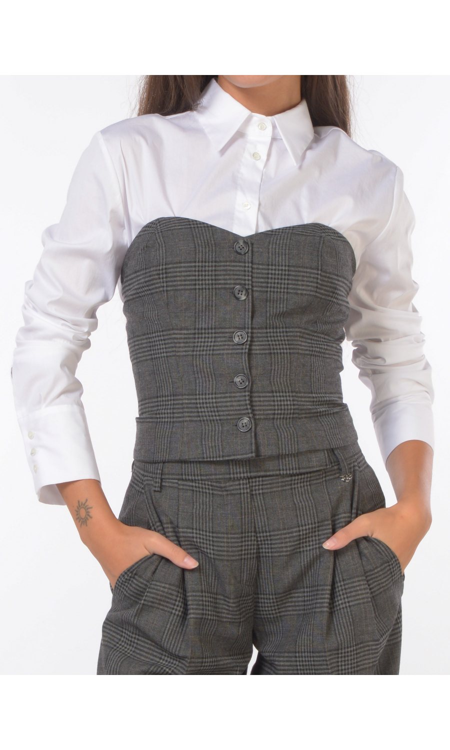 top da donna Aniye By corsetto Dalilah a fantasia check