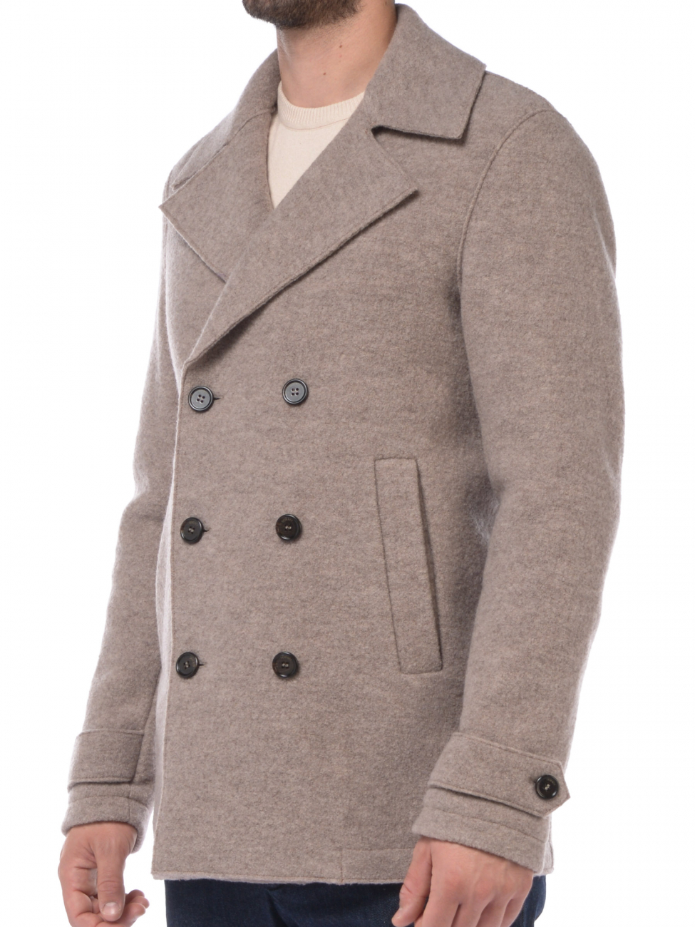 cappotto da uomo Seventy in lana vergine a doppiopetto
