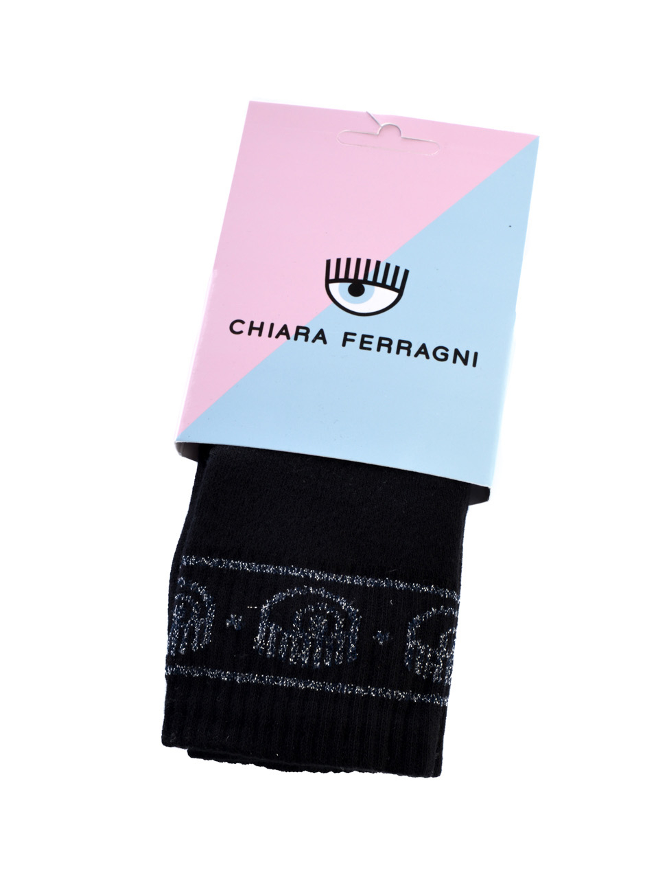 calza lunga da donna Chiara Ferragni con loghi lurex