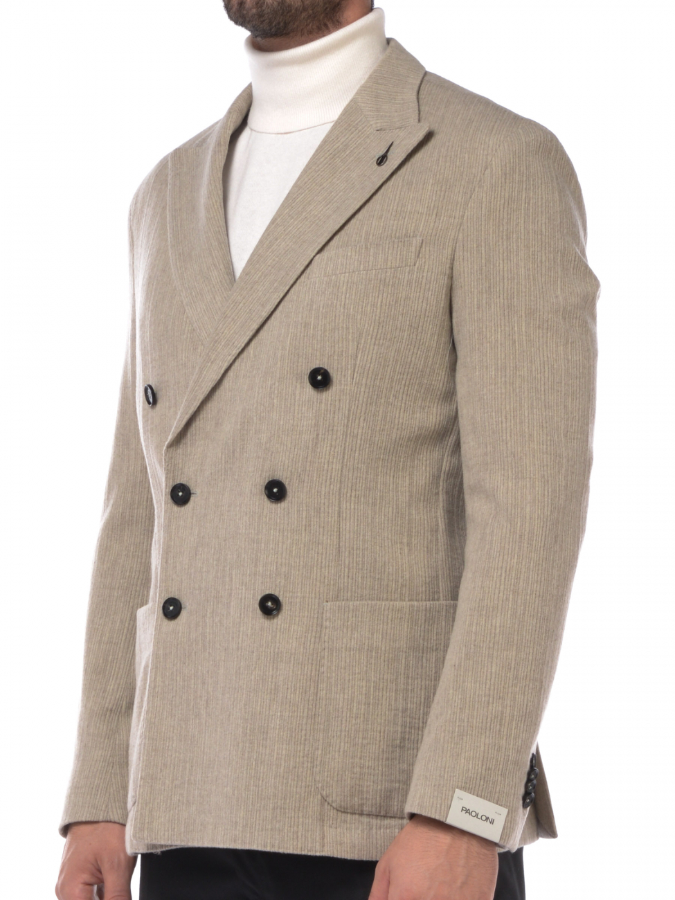 giacca da uomo Paoloni in lana effetto rigato