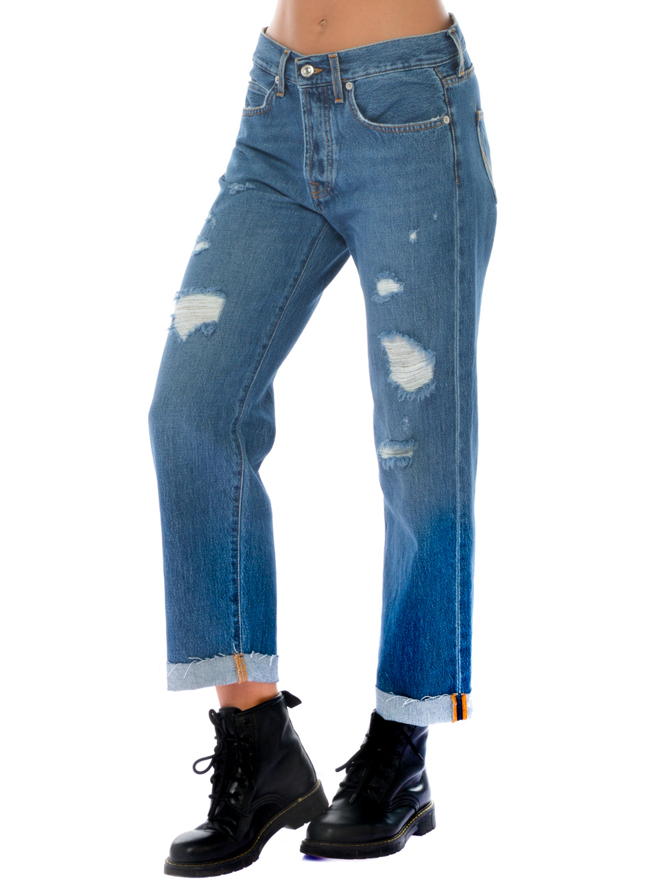 jeans da donna Roy Roger's baggy con rotture