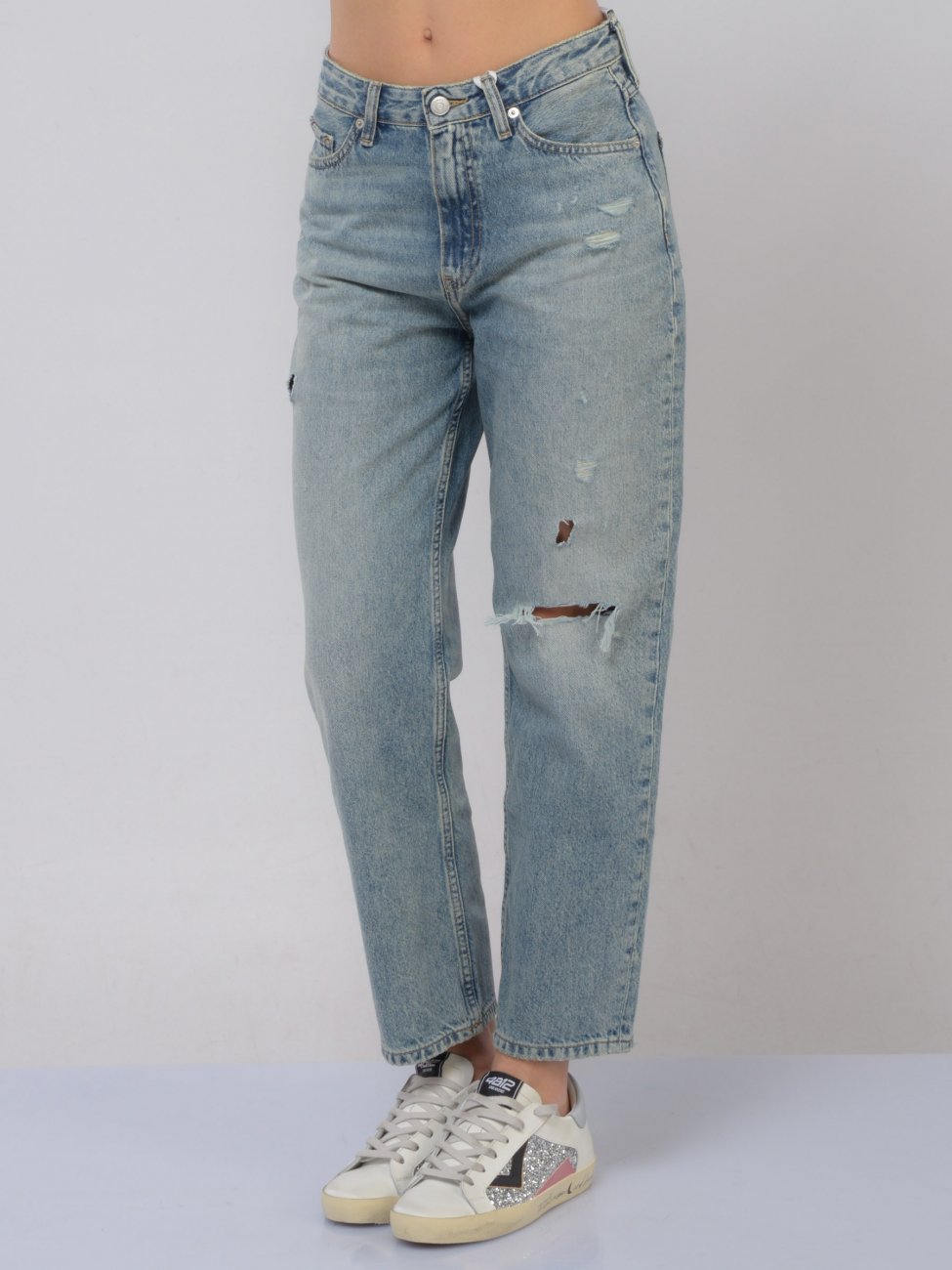 jeans da donna Tommy Hilfiger Straight con rotture