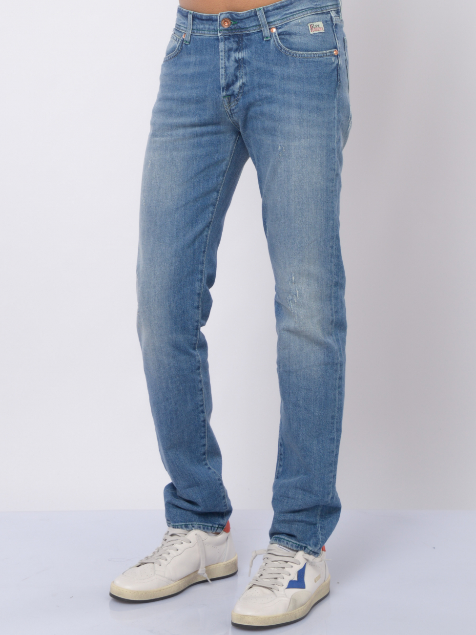 jeans da uomo Roy Roger's stone washed con  rotture