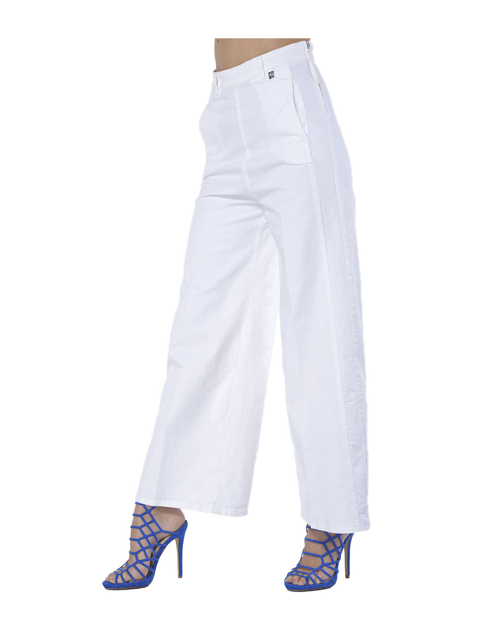 Pantalone ampio donna My Twin-Set in cotone stretch bianco