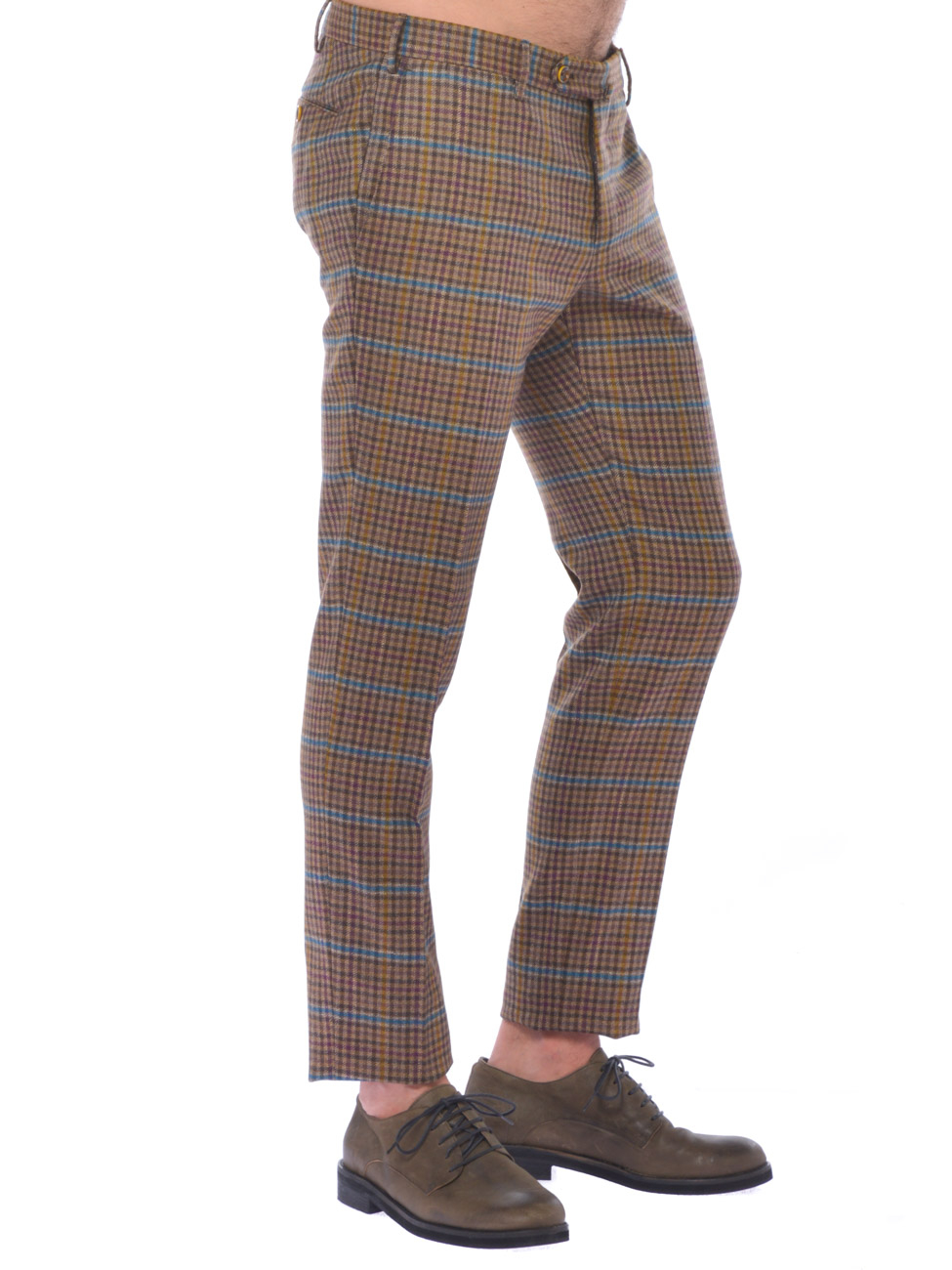 Pantalone uomo PT01 chino in lana vergine a quadri