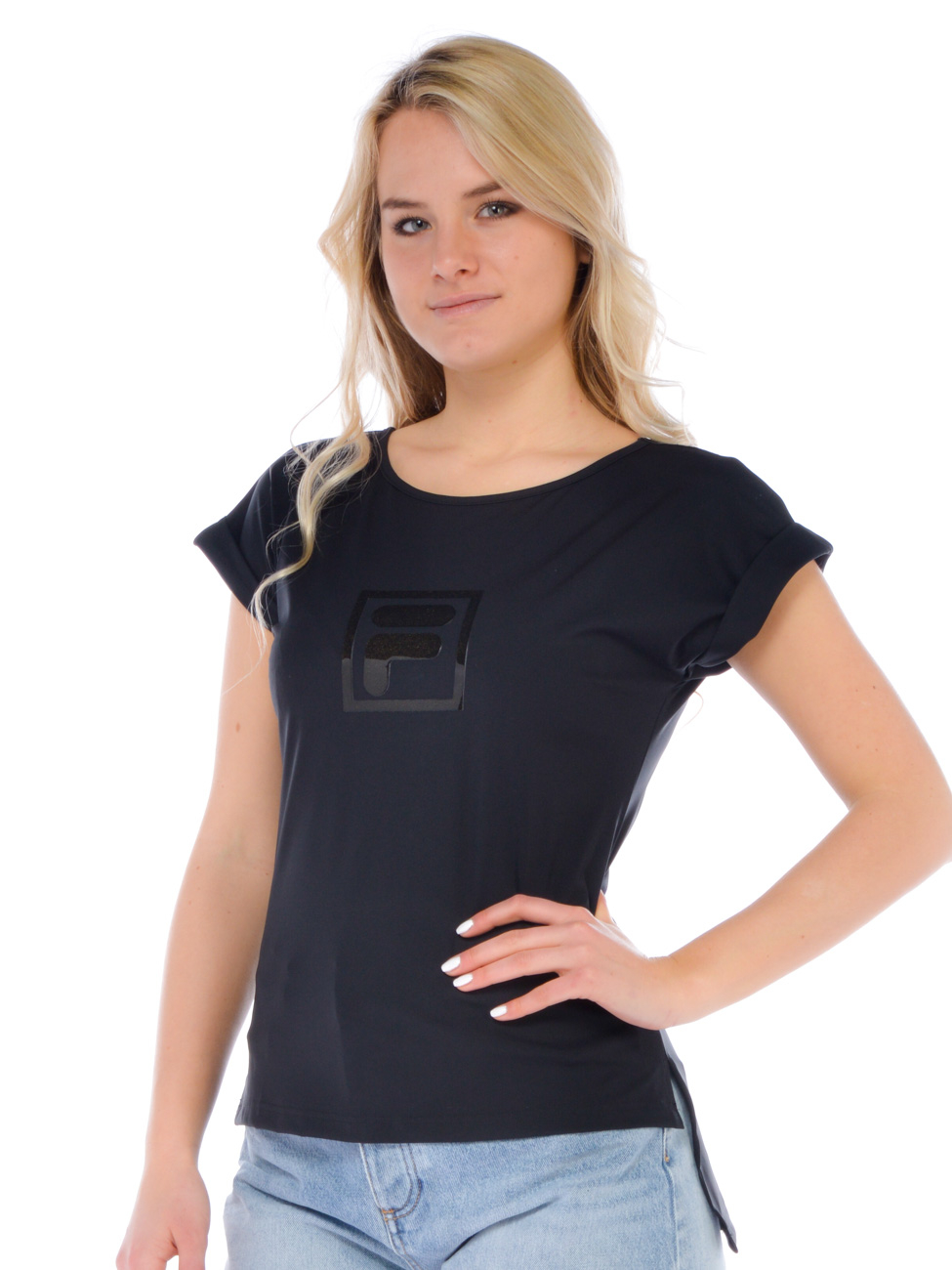t-shirt donna Fila in tessuto tecnico con logo