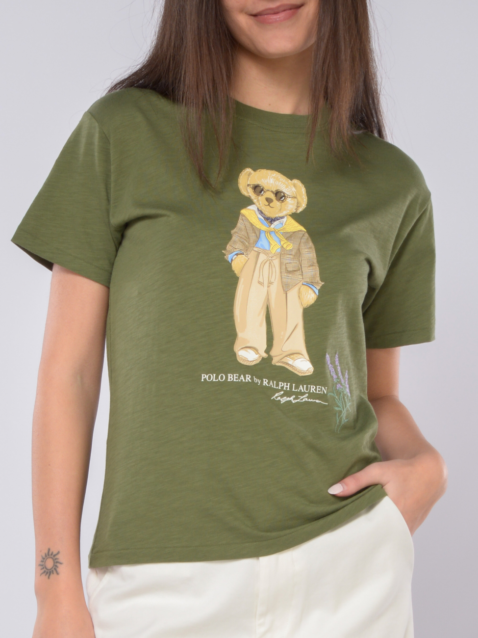t Shirt da donna Ralph Lauren girocollo con Polo Bear
