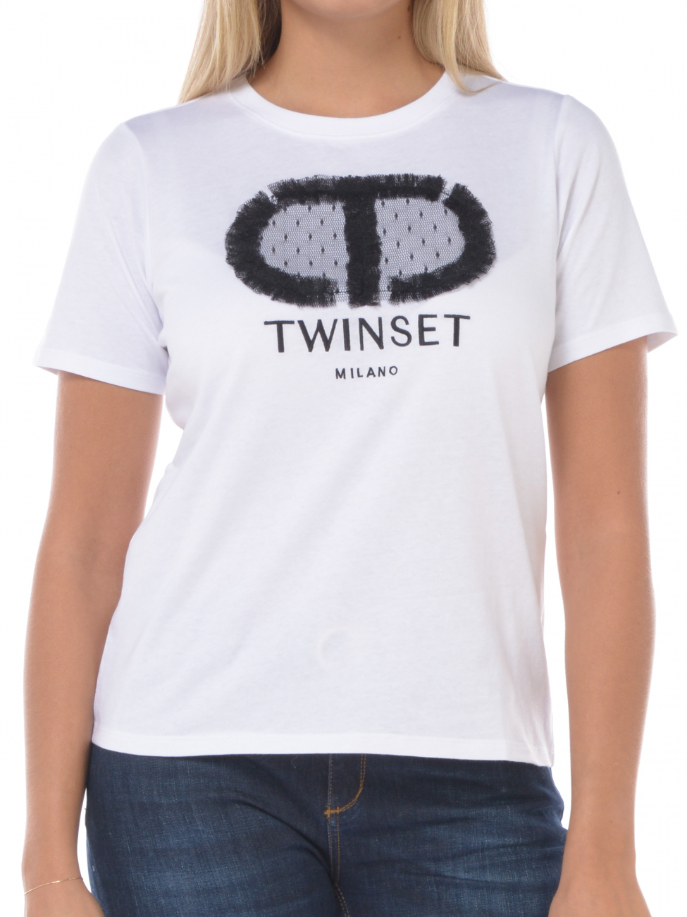 t Shirt da donna Twinset manica corta con logo