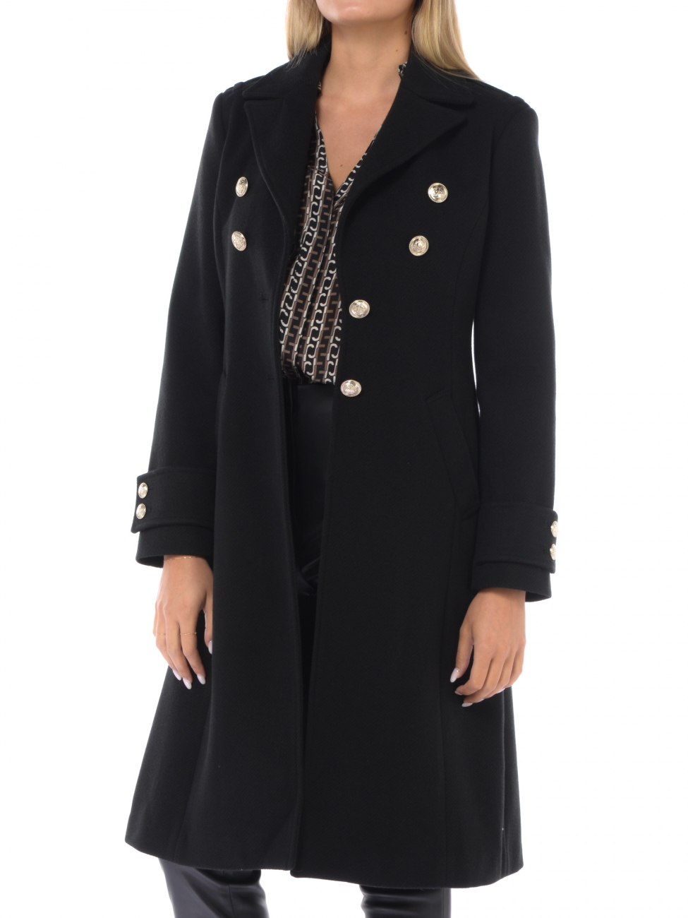 Cappotto da donna con colletto rovesciato e bottoni. Cappotto avvolgente  grigio retrò - Milanoo.com