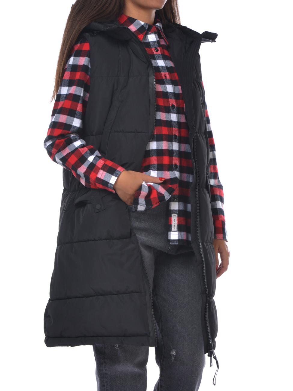 Gilet Donna In Piumino Trapuntato - Lungo Con Cappuccio E Tasche, Senza Maniche Per Mezze Stagioni - Foto 13