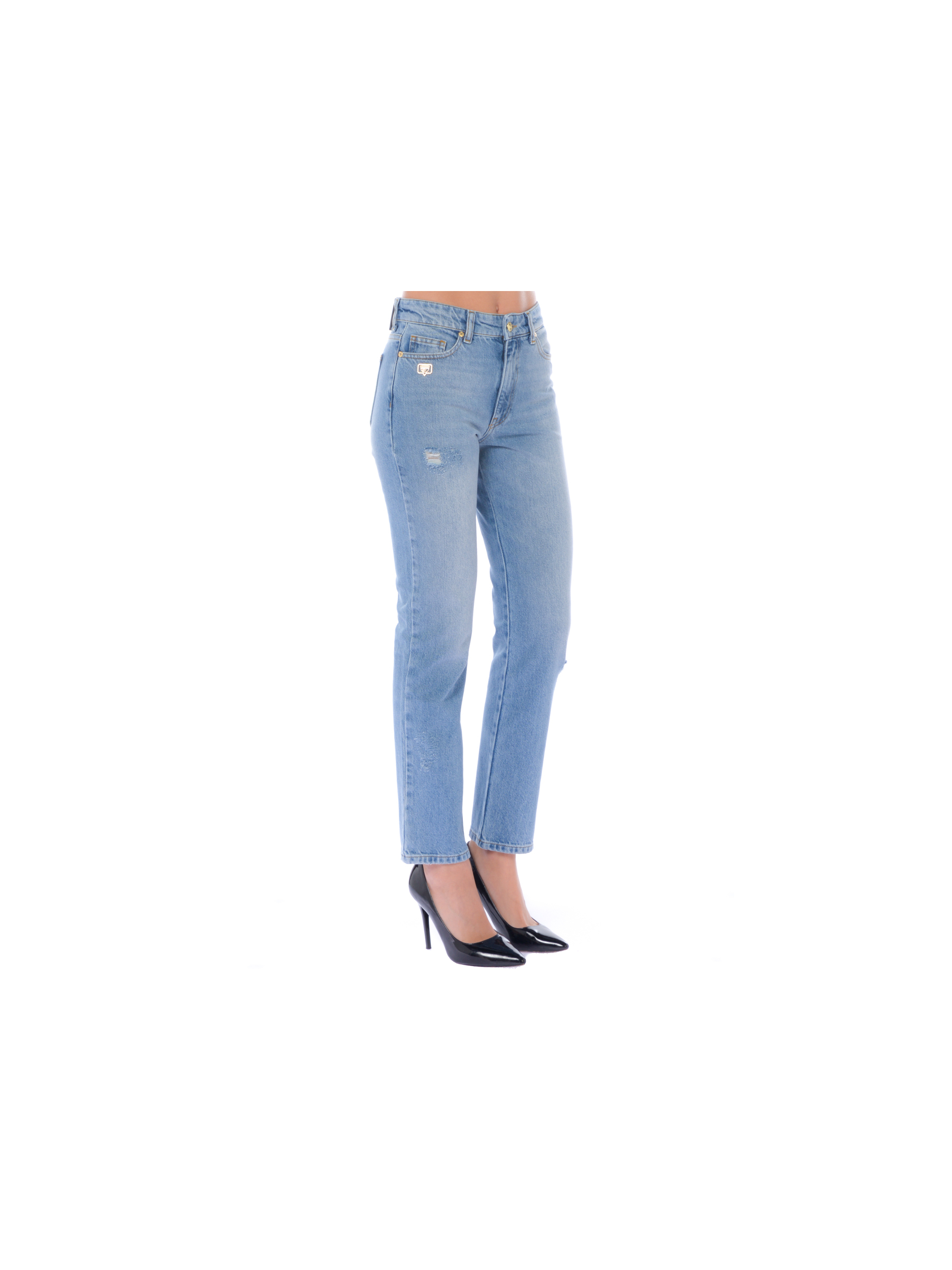 jeans da donna Chiara Ferragni con rotture e logo