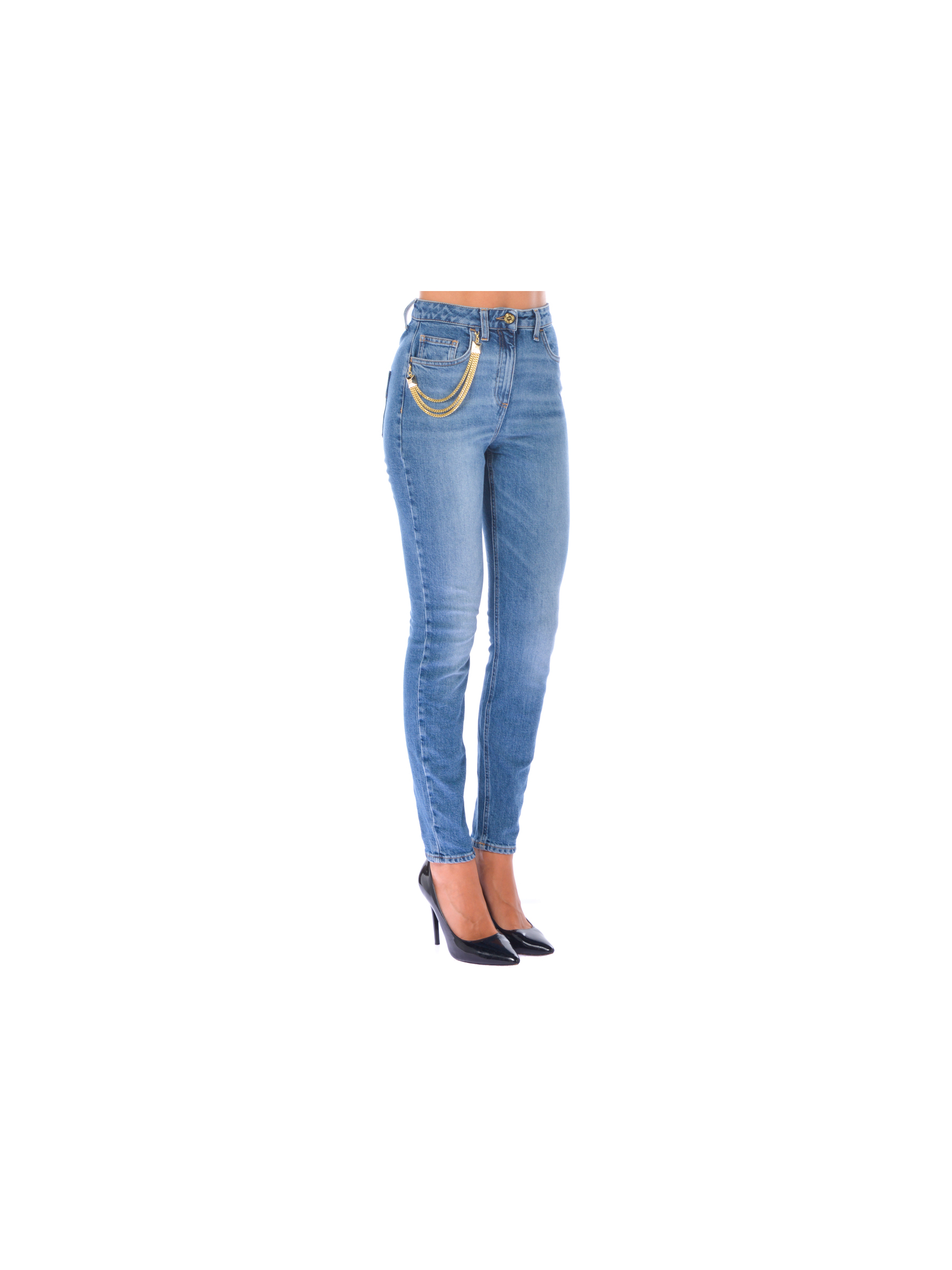 jeans da donna Elisabetta Franchi cinque tasche con catena