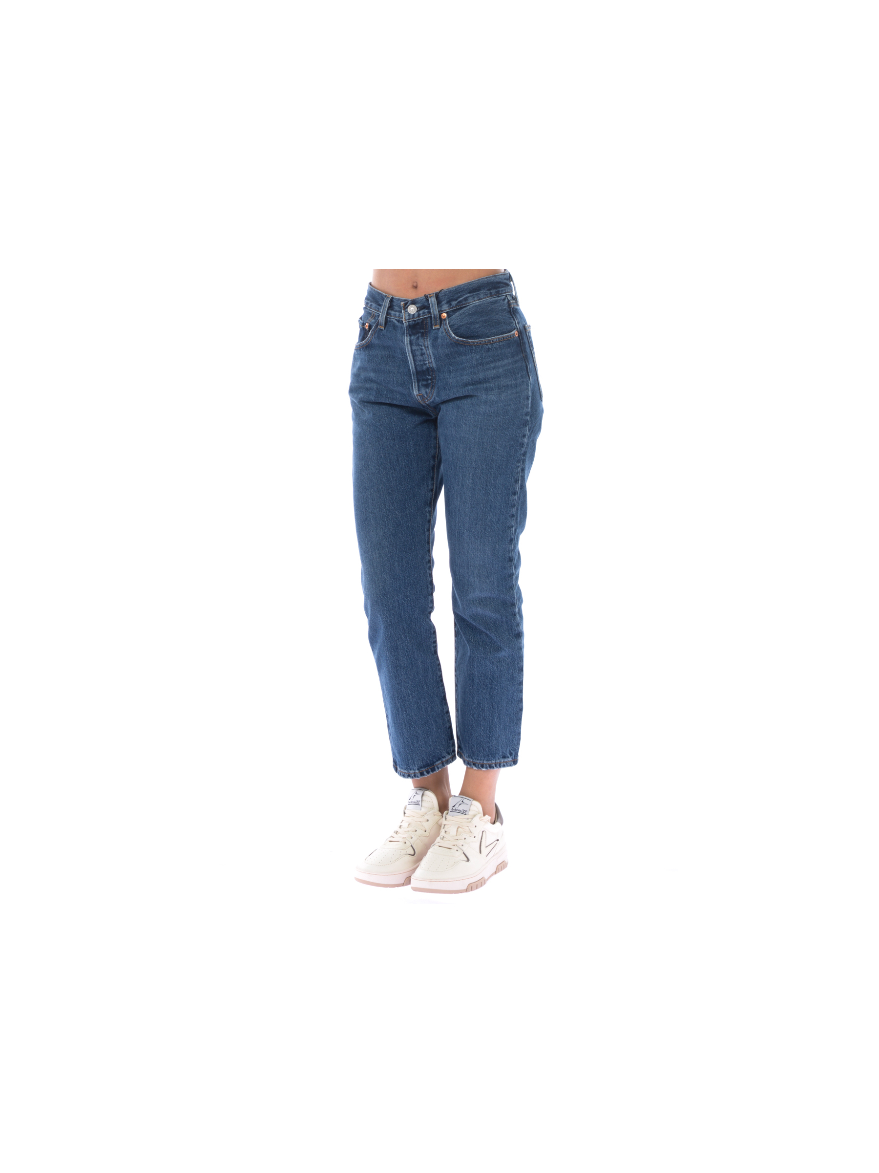 jeans da donna Levi's® 501 Original Cropped effetto used
