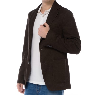 giacca da uomo Seventy microperata con impunture