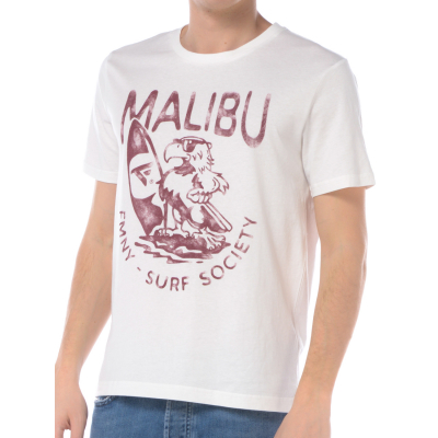 t Shirt da uomo Fred Mello girocollo con stampa Malibu