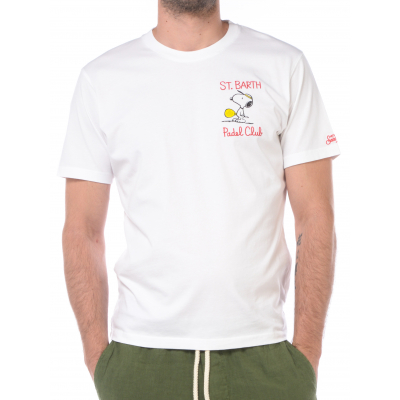 t Shirt da uomo Mc2 Saint Barth Snoopy Padel girocollo