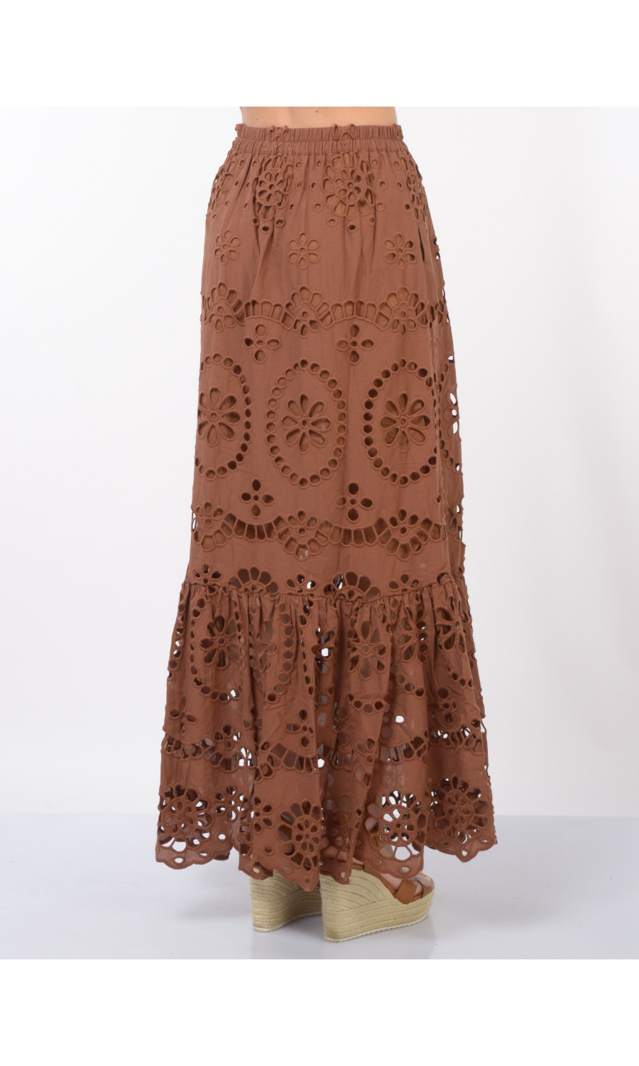 Gonna lunga da donna Mc2 Saint Barth in sangallo con elastico - JENNY-