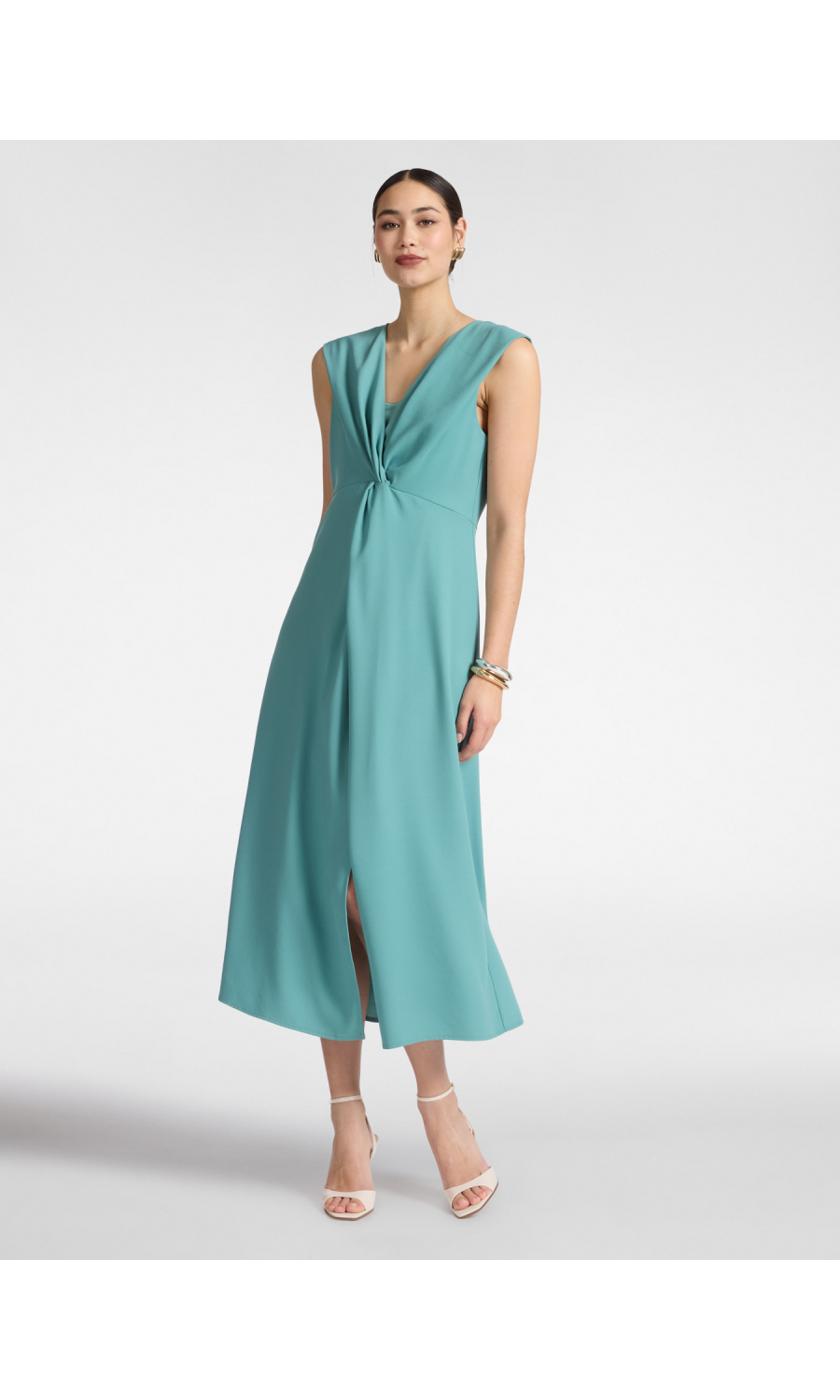 abito Lungo da donna Elena Miro' in cady con drappeggio