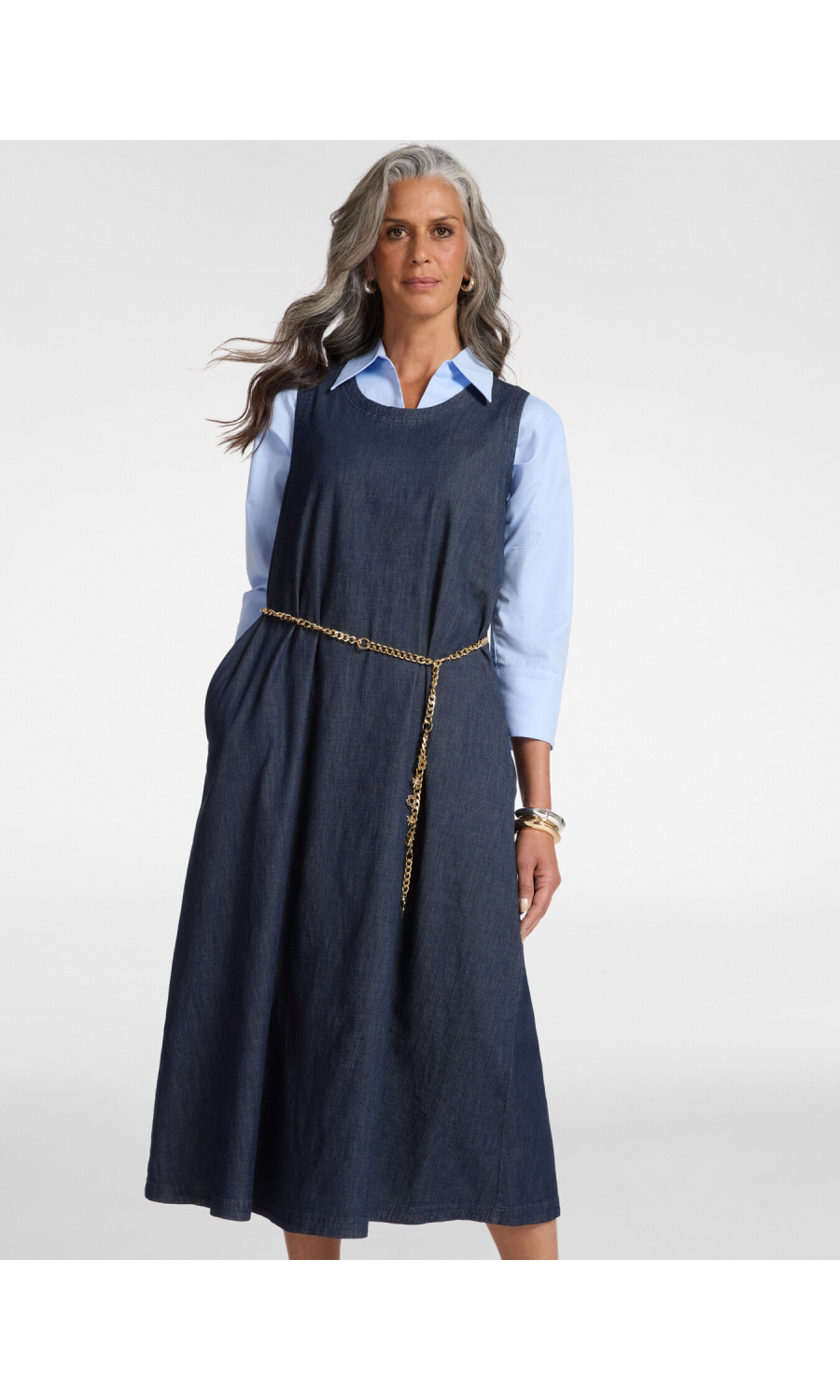 abito Lungo da donna Elena Miro' midi in chambray