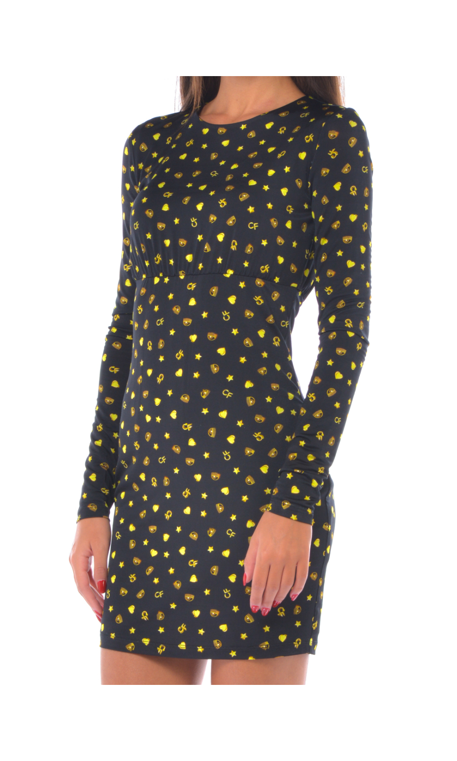 abito corto da donna Chiara Ferragni tubino con loghi