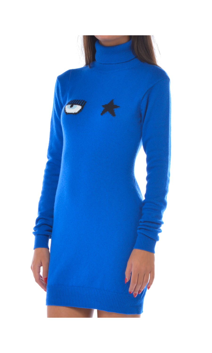 abito corto da donna Chiara Ferragni in maglia con logo