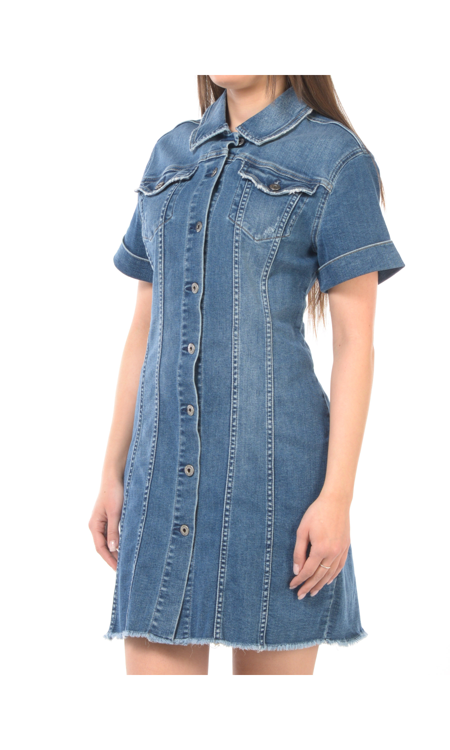 abito corto da donna Liu Jo in denim a manica corta