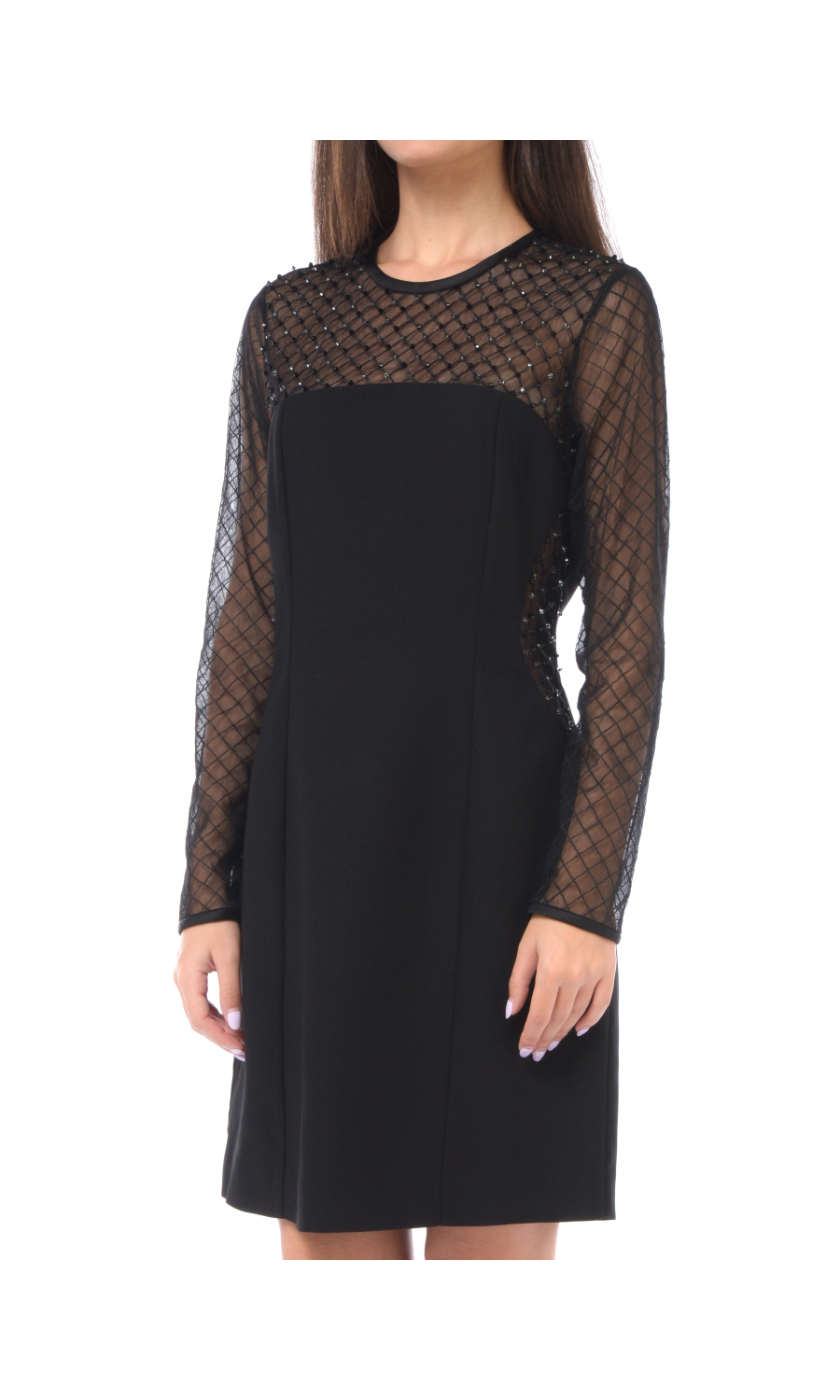 abito corto da donna Nenette con inserto e perline