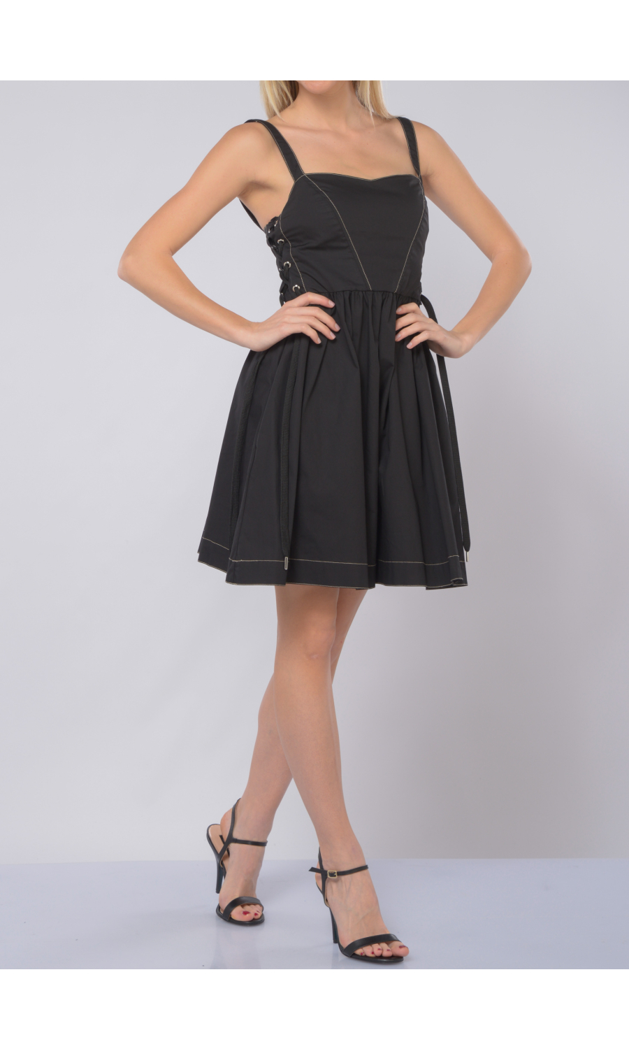 abito corto da donna Pinko senza maniche con stringhe