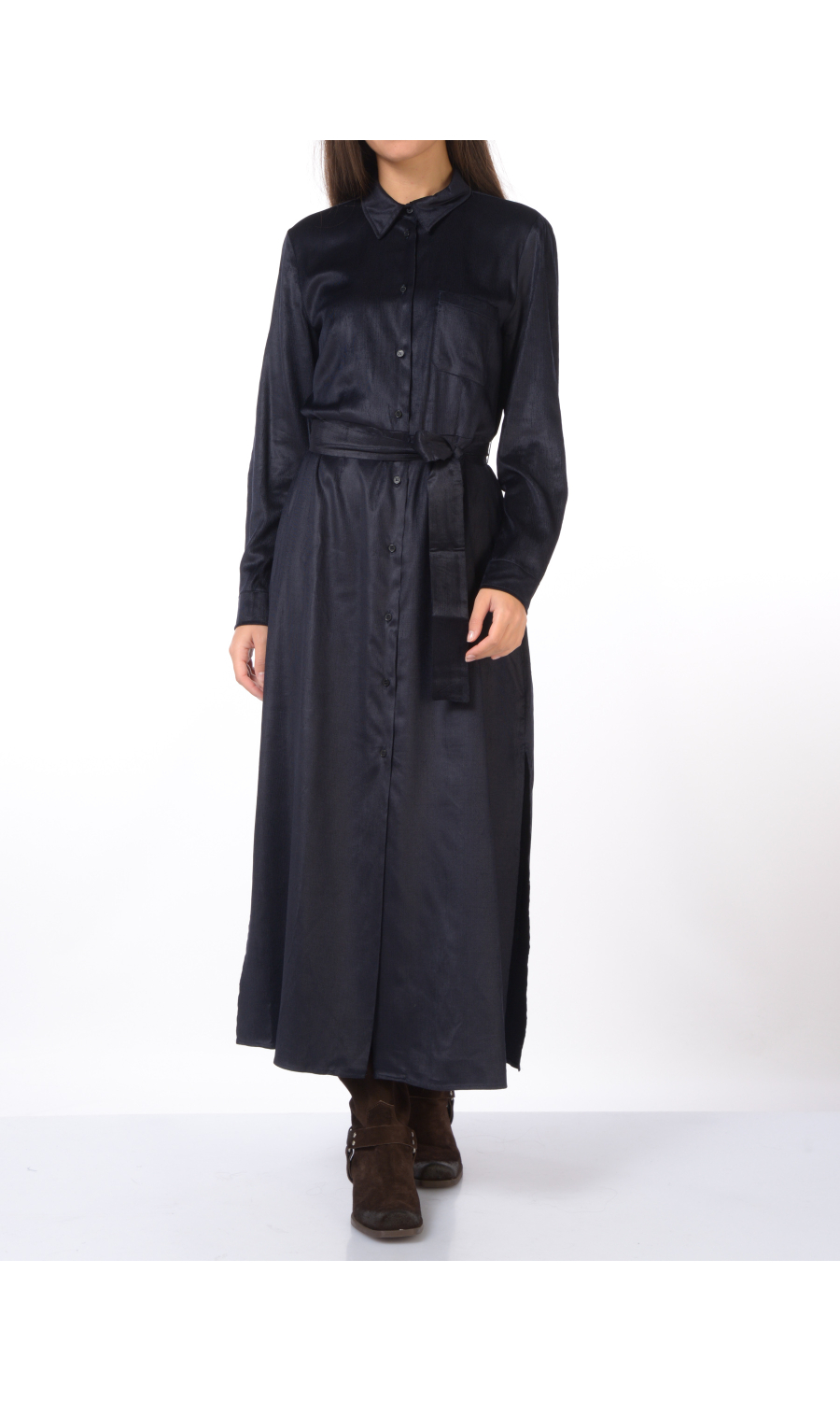 abito lungo da donna Emme By Marella chemisier in velluto rigato