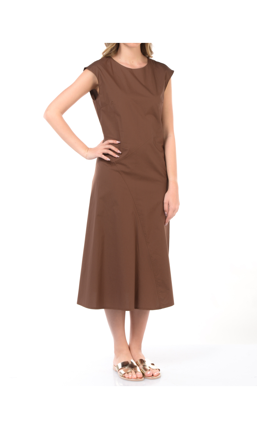 abito lungo da donna Icona By Kaos in cotone con manica ad aletta