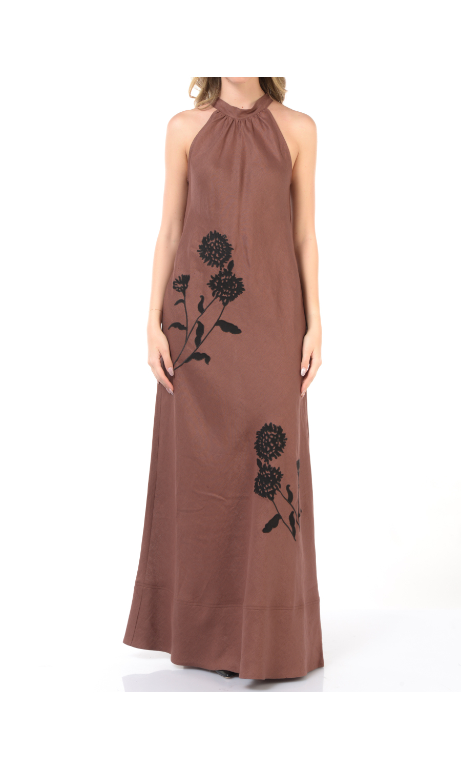 abito Lungo da donna Icona By Kaos scollo all'americana con fiori