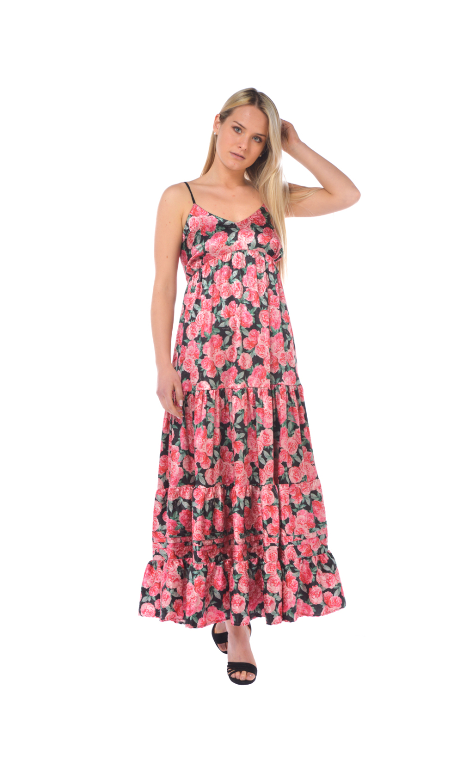 abito lungo da donna Odi Et Amo fantasia floreale con balze